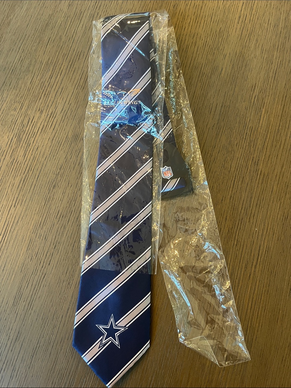 NFL Dallas Cowboys Navy and White Striped Tie